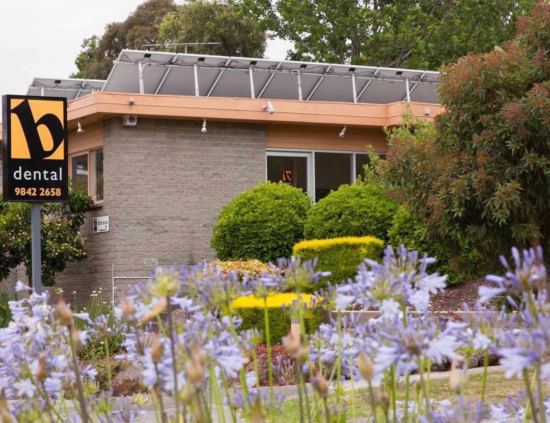 The B Dental practice and garden in Doncaster East